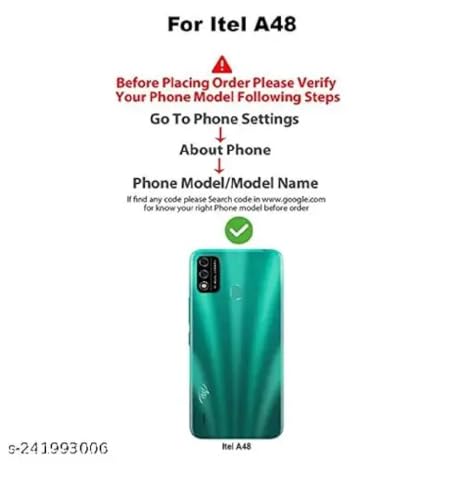 Image of COVERBLACK Soft Rubber Back Cover Compatible Model for itel L6006 / itel A48 - Transparent