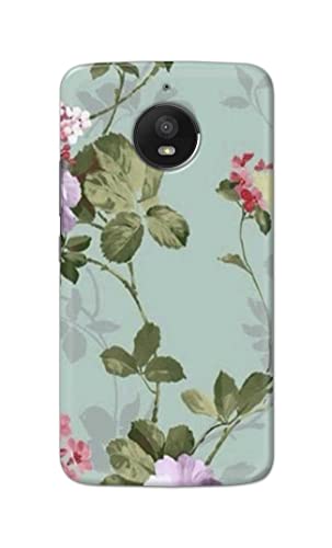 Image of Printed Hard Back Cover Case for Motorola Moto E4+ Plus Back Cover (Floral Painting) -1302