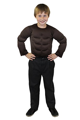 I LOVE FANCY DRESS Kinder Brust Muskel KOSTÜM IN 6 2 VERSCHIEDENEN GRÖßEN SUPER FÜR Jede SUPERHELDEN Kinder VERKLEIDUNG ODER Wrestler KOSTÜM= IN DER Farbe BRAUN & GRÖßE XLarge