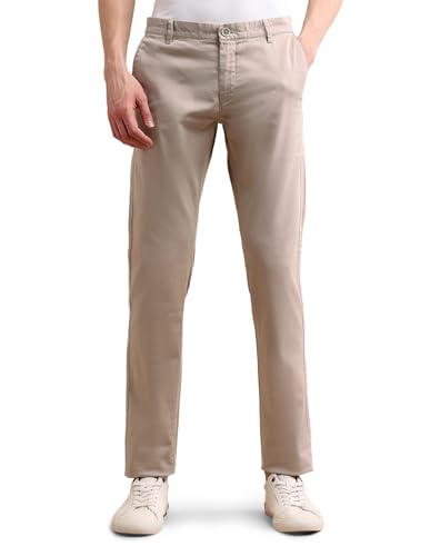Image of U.S. Polo ASSN. Solid Men's Casual Trousers - Slim Fit Chino Pants for Office & Regular Wear
