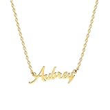 MOMOL 18K Gold Plated Stainless Steel Name Necklace Personalized Custom Name Aubrey Necklace Customized Nameplate Necklace for Women