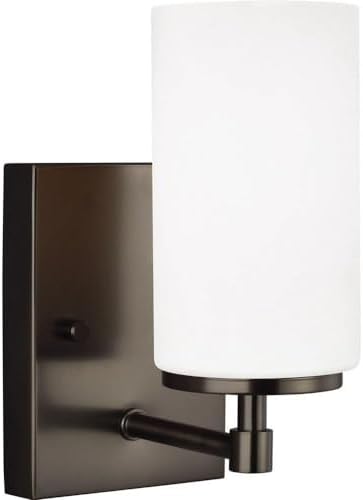 Generation Lighting 1-Light Alturas Contemporary Bath Fixture Wall Lamp Brushed Oil Rubbed Bronze 4124601-778 | Bathroom Light Fixture for Home Decor | Vanity Light Fixture and Bathroom Accessory