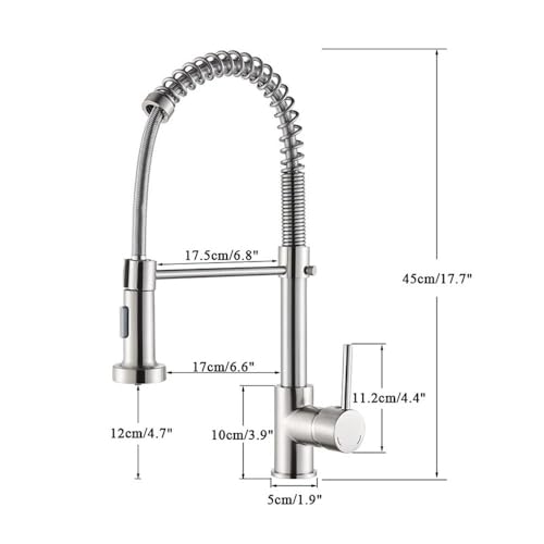 Mitigeur d'eau chaude et froide chromé avec robinet à grue rétractable - 8