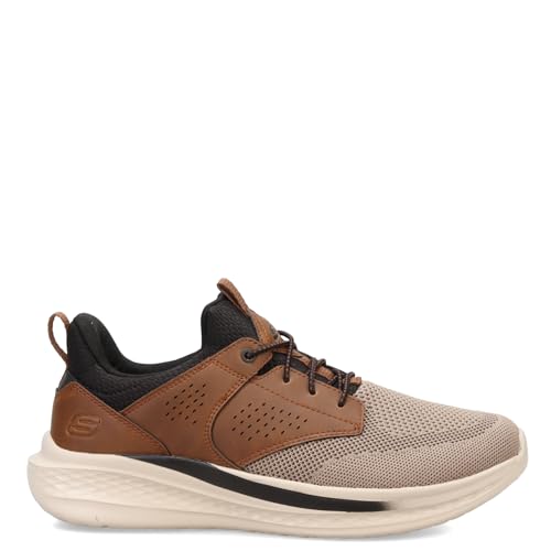 Slade - Breyer Knitted Bungee Sneaker,Brown/Tan,7 Medium