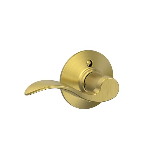 Image of SCHLAGE Accent Lever Non-Turning Lock in Satin Brass - Left Handed - F170 ACC 608 LH