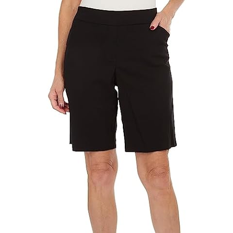 Coral Bay Petite 10in. Solid Pull On Shorts 8P Black Cover