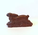 Fake Chocolate Bunny Rabbit Running Vintage Style SOLID Handmade Faux Easter Spring Centerpiece (Dark Chocolate) -  Imagine Out Loud