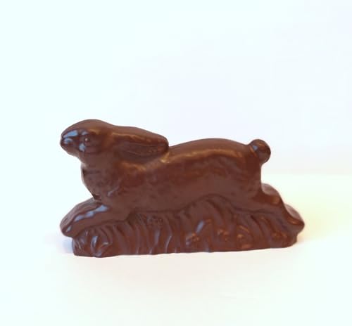 Fake Chocolate Bunny Rabbit Running Vintage Style SOLID Handmade Faux Easter Spring Centerpiece (Dark Chocolate) -  Imagine Out Loud