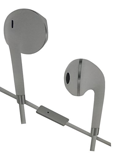 Sentry HB875 Stereo Earbuds, White-Silver, in-LINE MIC, Zippered CASE