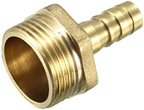 sourcing map Brass Barb Hose Fitting Connector Adapter 12mm Barbed x 3/4 BSP Male Pipe 2pcs