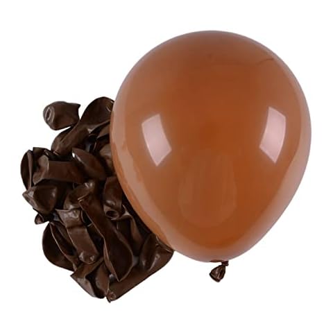 ZHIHUI 12pcs Retro Brown Balloons, Coffee Latex Balloons 10inch with 1pc Balloon Spare & 1pc Ribbon for Birthday Wedding Baby Shower Bride Shower Anniversaries & Celebrations Party Decorations Cover