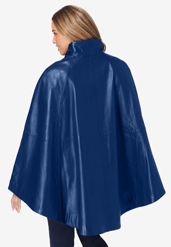 Jessica London Women's Plus Size Leather Poncho2