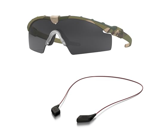 Oakley OO9146 Sunglasses Bundle: OO 9146 SI BALLISTIC M FRAME 3.0 914602 Multicam and Large Red leash Accessory kit2