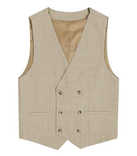 Men's Double Breasted Suit Vest Business Formal Slim Fit Dress Waistcoat Wedding Business Prom2