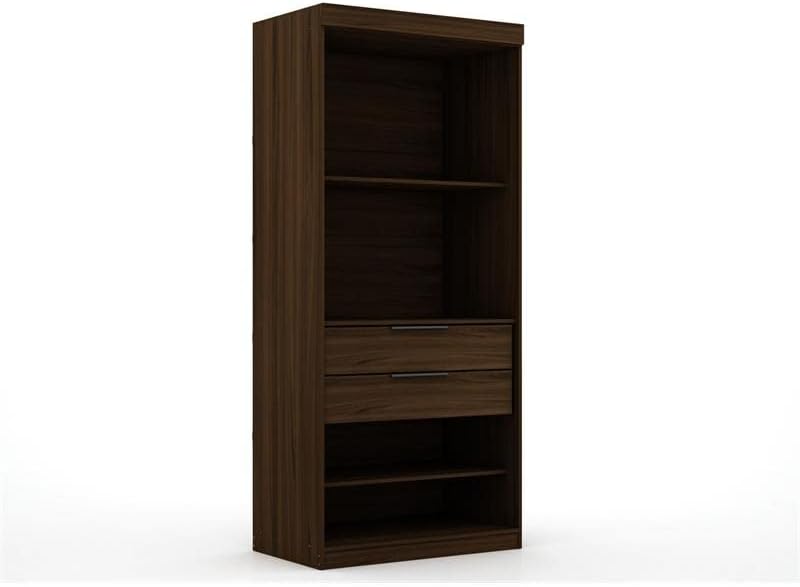 Miniatura 6 de Eden Home Juego de armario modular abierto contemporáneo de 3 piezas de madera en marrón