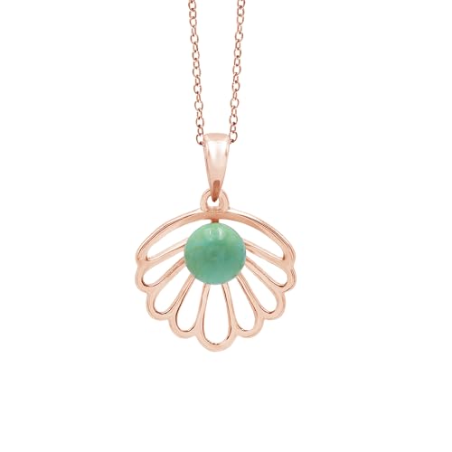 Pendentif coquillage turquoise de décembre avec finition fine