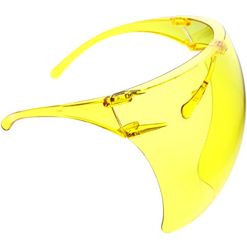 Image of zeroUV - Protective Face Shield Full Cover Visor Glasses /Sunglasses (Anti-Fog /Blue Light Filter) (Yellow)
