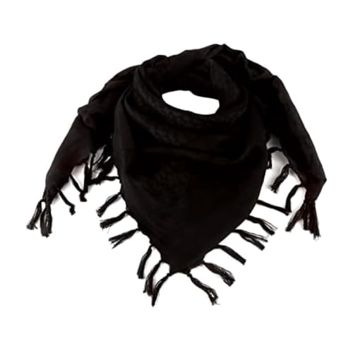 Image of Cotton Shemagh Keffiyeh Scarf - Lightweight Tactical Desert Head Neck Wrap, Sun Protection Outdoor Scarf for Summer Hiking
