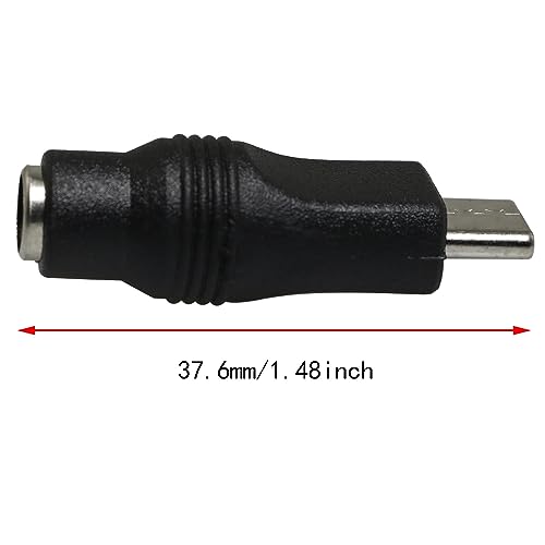 Adaptador USB a DC de 5 piezas, USB tipo C macho a DC 5.5x2.1mm hembra miniatura 2