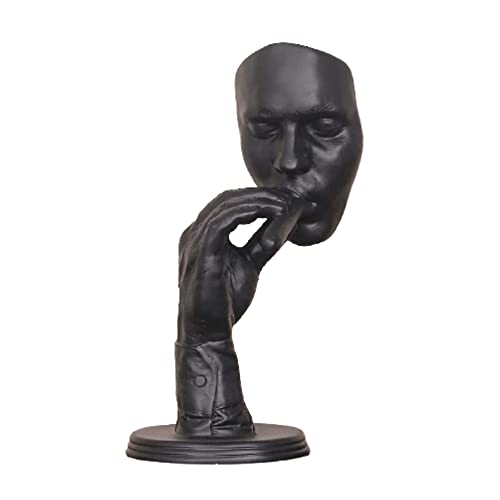 Home Decoration Retro Meditators Creative and Abstract Sculpture Man Smoking Cigar Creative Face Statue Character Resin Figurine Artwork Home Decorations,B Novelty Gift Ornaments