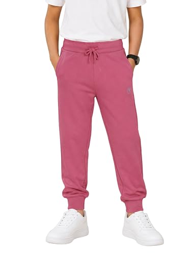 Image of KiddoPanti 100% Cotton Track Pants for Boys & Girls | Soft Single Jersey Fabric | Elastic Waist with Drawcord | Full Length with Rib Hem & Pockets | Joggers and Lowers for Kids
