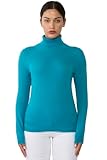 JENNIE LIU Women's 100% Pure Cashmere Long Sleeve Pullover Turtleneck Sweater