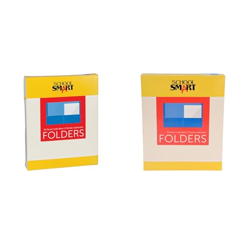 Casafoyer Extra-Large and 2-Pocket Folders, Light Blue, Pack of 50 - Combo Kit for Document Organization