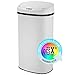 Poubelle Automatique 58L Blanche avec Filtre ANTI-ODEUR et Revêtement ANTI-TRACE | Bac à ordures Electronique Cuisine Salle de Bain en Acier Inoxydable | Couvercle Electrique | Sac 50 ou 60 litres