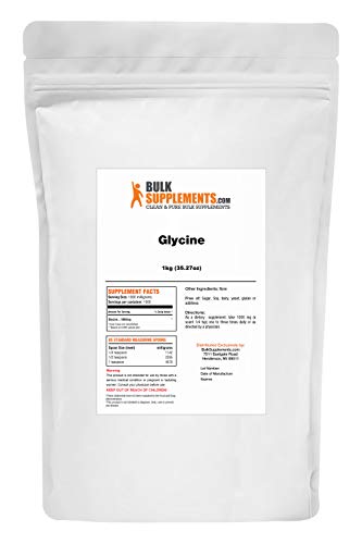 Image of BulkSupplements.com Glycine Powder - Glycine Supplements, Amino Acid Supplement - Unflavored & Gluten Free, 3g per Serving, 1kg (2.2 lbs) (Pack of 1)