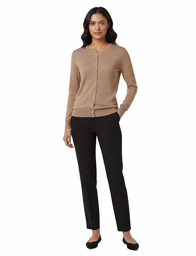 Image of Allsense Women's Long-Sleeve Crewneck Cardigan | Classic Button Down Sweater, Soft Fine Knit, Lightweight