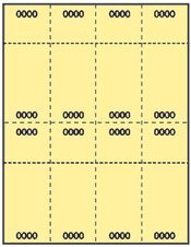 400 Label Outfitters® Pre Numbered Laser or Inkjet Printable Raffle, Event, or Other Tickets with Numbered Stub, Yellow
