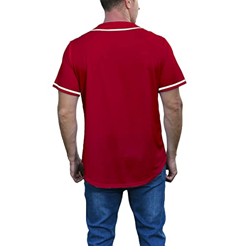 Camiseta de béisbol para hombre Mowbeat con botones, rayas, manga corta, uniforme deportivo miniatura 4