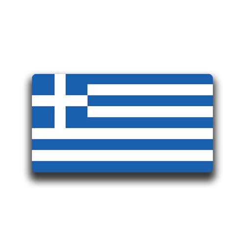Image of World Country Flag Decal Stickers - Two Pack - for Cars Windows Bumpers Laptops Tablets Tumblers Cups Walls (Greece)