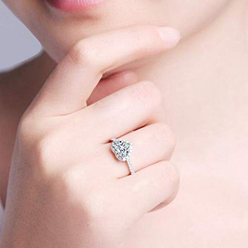 Jude Jewelers 2 Carat Heart Shaped Cubic Zircon Simulated Diamond Solitaire Style Wedding Enagement Anniversary Ring2