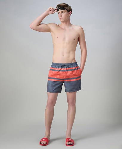 Image of Speedo Men's 4 Way Flex Essential Printed Watershorts with Side Pockets | Water Repellent | Internal Drawcord | Wide Waistband Swimming Trunks