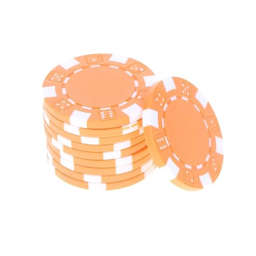 Suojim Plastic Poker Chips 100 Pcs ABS Plastic Poker Chips 11.5g Chips Poker Game Chip Set Accessories(Orange)