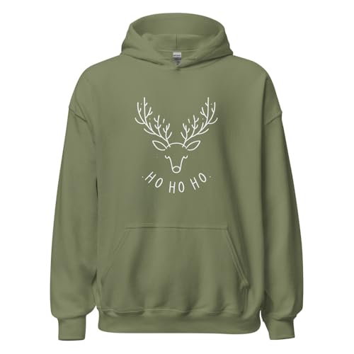 Sweat à capuche avec tête de renne de Noël Hohoho fini les pulls qui piquent vêtement doux taille M