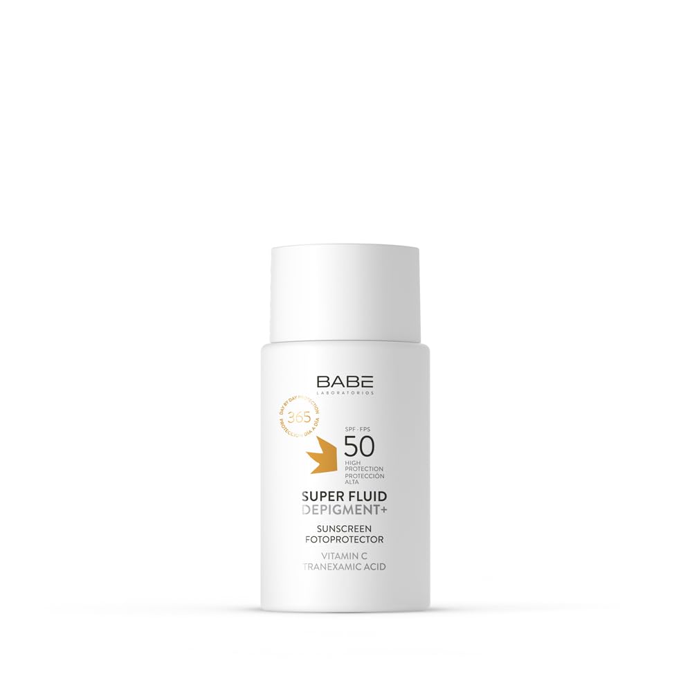 LABORATORIOS BABÉ Super Fluid Depigment + Fotoprotector LSF 50 | Sonnencreme für das Gesicht | Anti-Flecken-Gesichtscreme | wasserfest | für alle Hauttypen | Gegen Sonnenschaden und Lichtalterung |