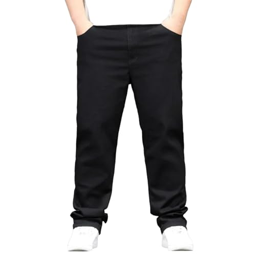 Jeans Pants Trousers Denim Fat Plus Size Classic Trendy Stretch Black Casual Commuter Straight for Men