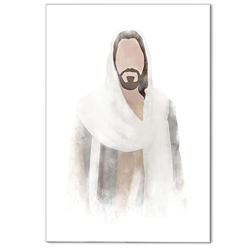 Oaopic Watercolor Christian Jesus Pictures For Wall Art Jesus Portrait Canvas Poster Christ Spiritual Prints Painting Boho Minimalist Religious Picture Wall Decor For Bedroom 12X16In Unframed #TOP7