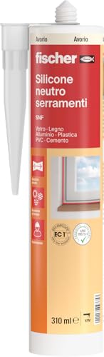 Fischer SNF Silicone Sigillante Legno Beige Avorio, Pavimenti e Finestre, Neutro a Basso Modulo, Elastico, per Serramenti, Porte, Infissi, Inodore, Esterno/Interno, 9375