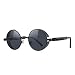 MERRY'S Gothic Steampunk Sunglasses for Women Men Round Lens Metal Frame S567(Black, 46)