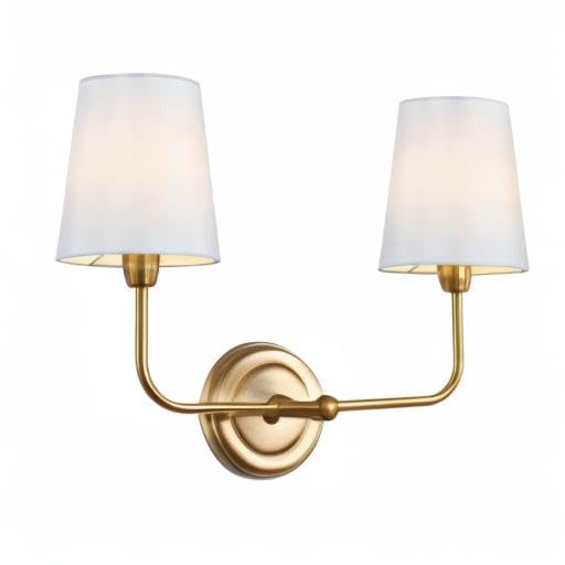 Image of Safavieh Lighting Ezra Brass Gold 2-Light Wall Sconce (LED Bulbs Included)