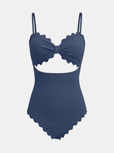 Image of CUPSHE Women's One Piece Swimsuit Sexy Cutout Scallop Trim Bathing Suit