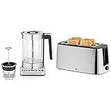 WMF Lono 2 in 1 Vario Wasserkocher, mit Temperatureinstellung, 1,4- 1,7 l, 3000 W & Bueno Pro Toaster Langschlitz mit Brötchenaufsatz, 4 Scheiben, XXL Toast, 6 Bräunungsstufen, 1550W