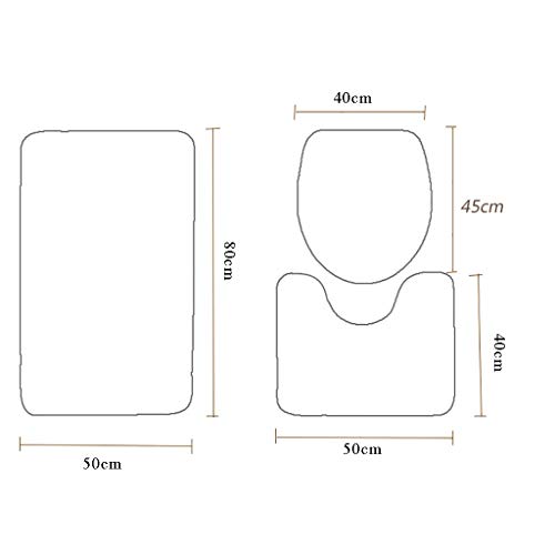XUEPING 4 Stück Badematte Sets,(Wasserdichter Duschvorhang+Rutschfester Badezimmer-Teppich+Pedestal Rug+Toilet Seat… – Bild 7