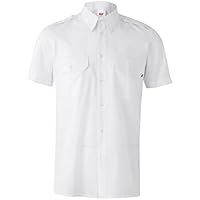 Velilla 532; Camisa manga corta con galoneras; color Blanco;