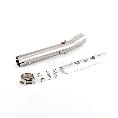 GFYSHIP for Yamaha Tenere 700 2019 2020 2021 XTZ690 T7 T700 Motorcycle Exhaust Muffler Mid Link Pipe with Heat Shield, Silver