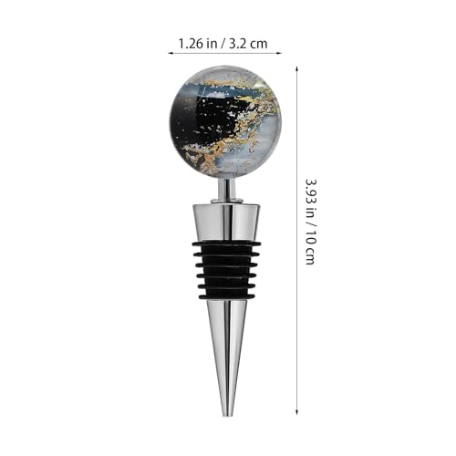 Tapones de vino decorativos de aleación de zinc y mármol, pack de 6 tapones robustos 3