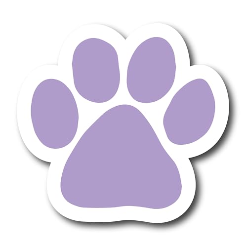 Image of Magnet Me Up Light Purple Paw Print Car Magnet - 5 inchx5 inch Heavy-Duty Weatherproof Vinyl, Magnetic Decal, Pet Lover Gift, Animal Rescue Support, Car, Fridge, Locker Decoration, Made in USA | Heavy duty magnetic decal for car, truck, SUV or fridge, full color UV printed